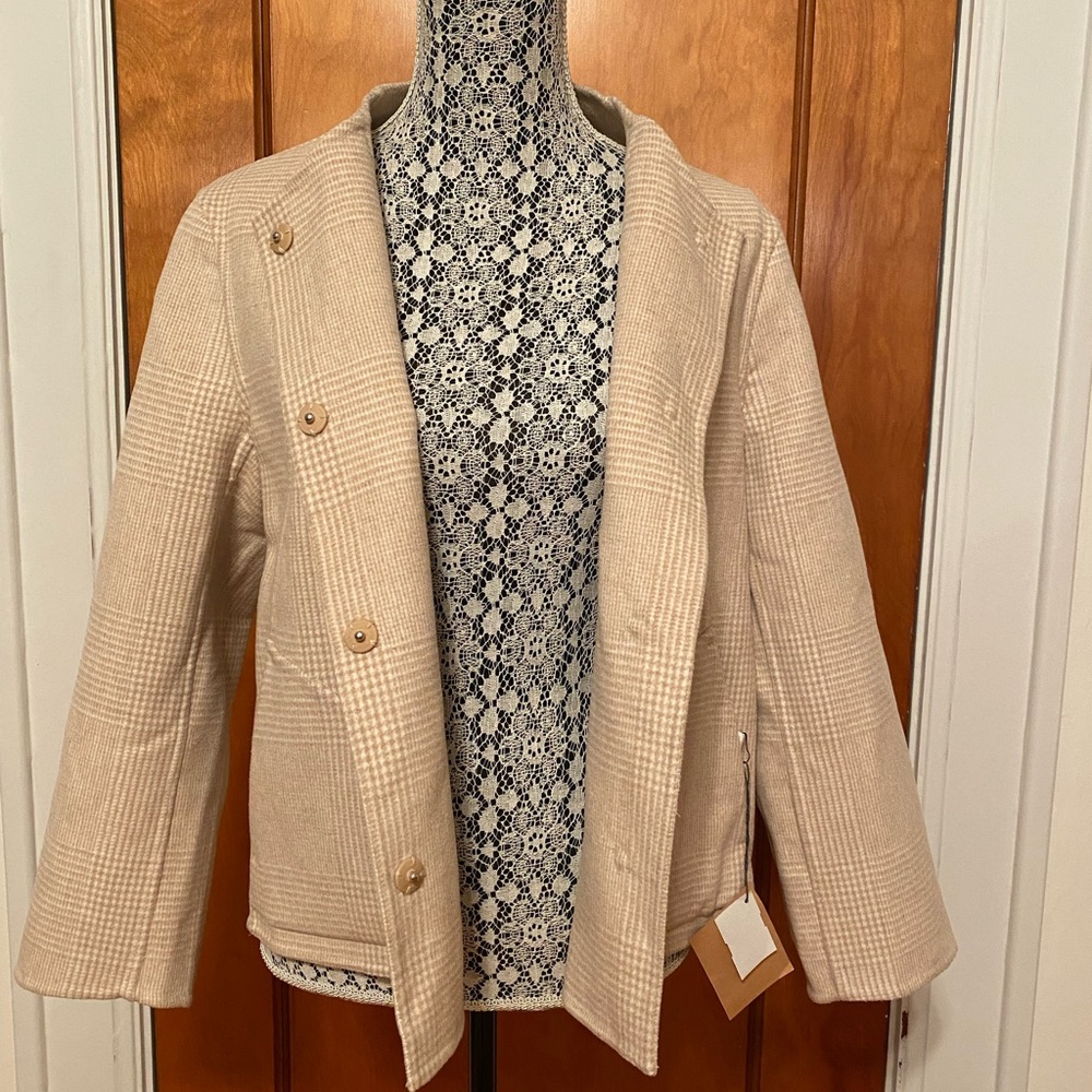 NWT wool blend plaid blazer